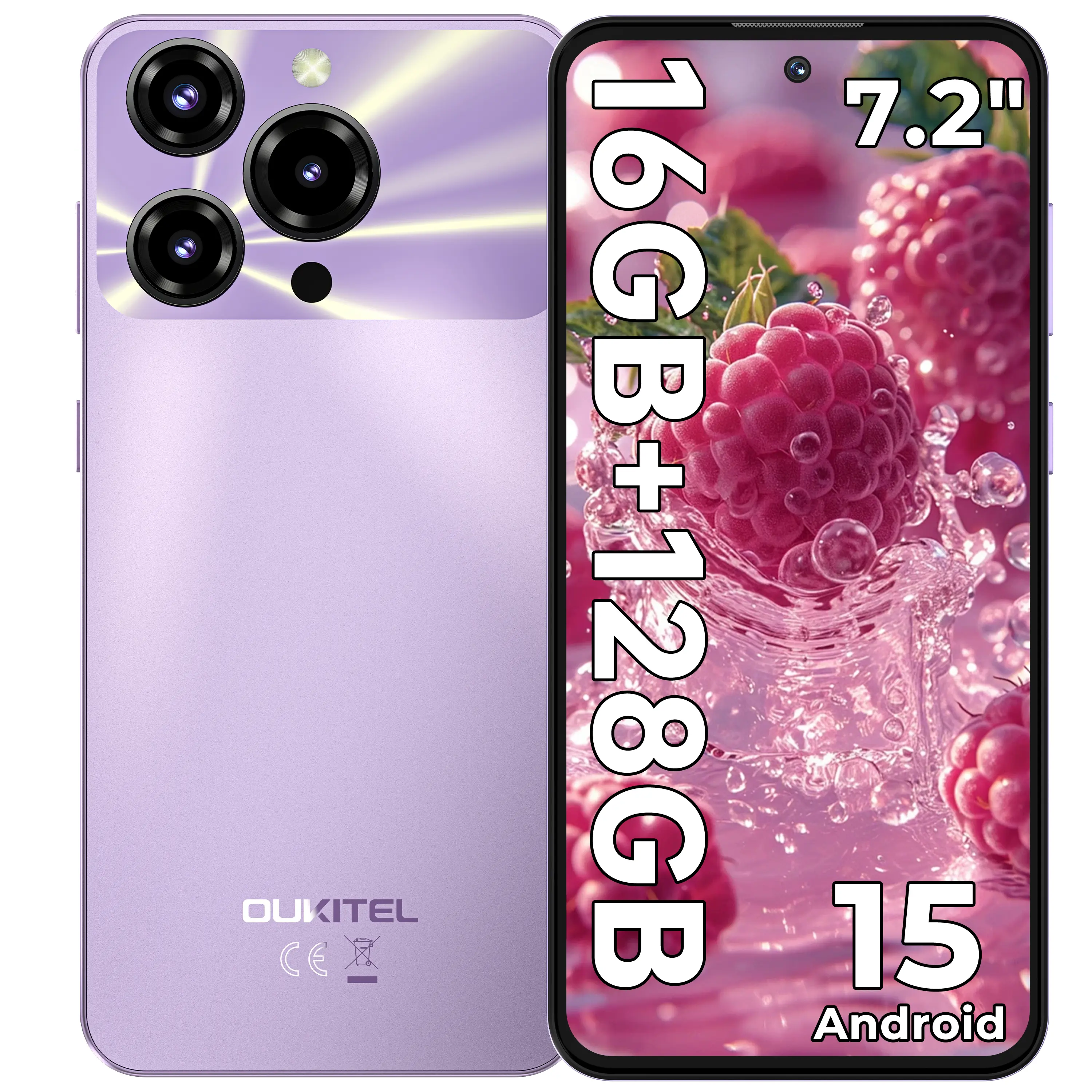 OUKITEL C69 Unlocked Cell Phone, 7.2''120Hz Display, 16GB(4+12)+
