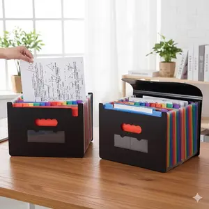 Durable 13/25 Pocket Accordion File Organizer with Waterproof Cover, Wear-Resistant Document Folder Files Organizer for Office, School, Home. Multi-Layer Sections, Portable Design for Travel, Efficient Storage for Important Papers.