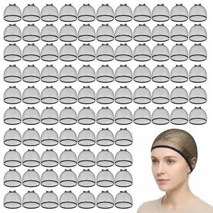 100 count Mesh Net Wig Cap, Non Slip Stretchy Nylon Stocking Wig Application Caps for Women and Men,  & Daily Use Lightweight, Breathable (Black)