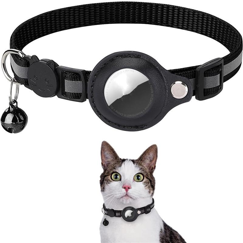 Nylon Collar Reflective Waterproof Holder Case for Airtag Air Tag - Cat Dog Kitten Puppy - Solid Color - Four Seasons Universal
