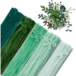 500 count Pastel Green Pipe Cleaners Craft Bulk, 12'' Long 0.3'' Thick  Chenille Stems Set , 5 Assorted Colors Fuzzy Sticks for DIY Art,  Making & Christmas Decorations