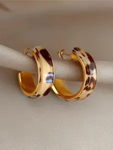 Elegant Vintage C-Shaped Leopard Print Earrings for Women, High-Quality Unique Design Ear Studs, Fashionable and Stylish Jewelry Set