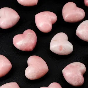 【Star Gate】1 count "Handmade pink opal Heart - Unique Gemstone Token of Love"