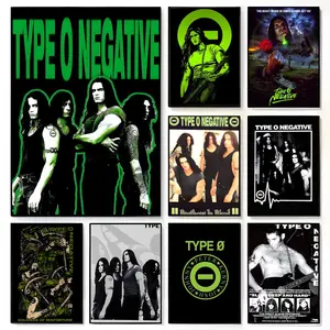Legendary Gothic Metal Band T-Type O Negative Poster Fade-resistant Self-adhesive posters that Perfect for gifts and creating walls in bedrooms Living rooms Bars Coffee houses and Restaurants HD printing waterproof protection Wall Art