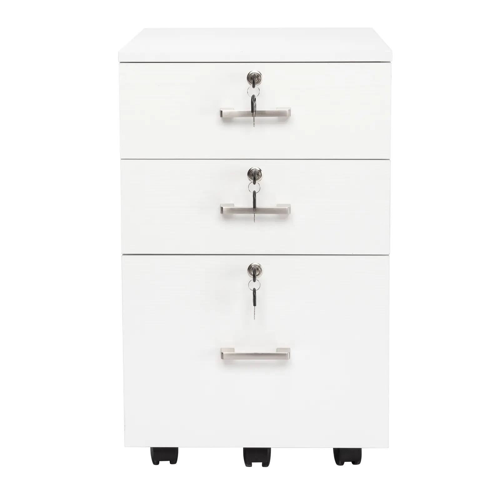Karl Home FCH White Wood Grain Density Board Three Drawers Wooden Filing Cabinet