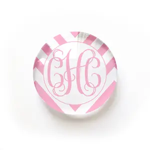 PW8046 - Pink Chevron Grande Personalized Paperweight