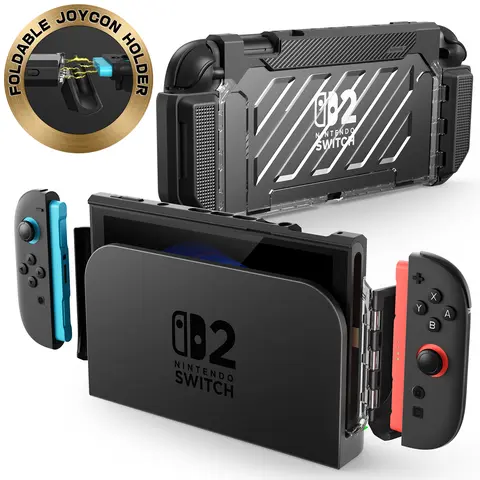 SUPCASE UBPro Foldable Polycarbonate Case for Nintendo Switch 2 (2025) Handheld Game Console - 139g Military Grade Shockproof Switch Accessories, Dockable, Magnetic Joy-Con Compatible, Fingerprint-Resist Screen Cover, Folding Hinge, 2.5mm Raised Bezel