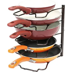 Pan Organizer Rack for Kitchen Cabinet and Counter, Bronze