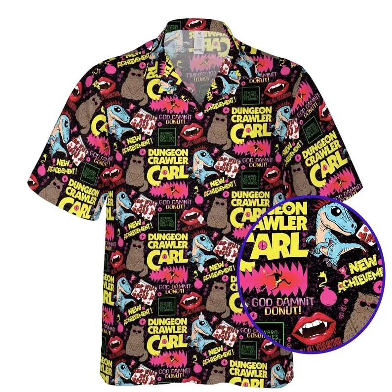 Dungeon Crawler Carl Hawaiian Shirt, Princess Donut & Mongo Outfit, DCC Button Up Gift Leo