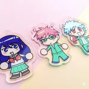 Saiki K Keychain Acrylic Charms, Acrylic Keychain Charms – Cute Acrylic Keychain Charms, Perfect Gift for Fans & Collectors