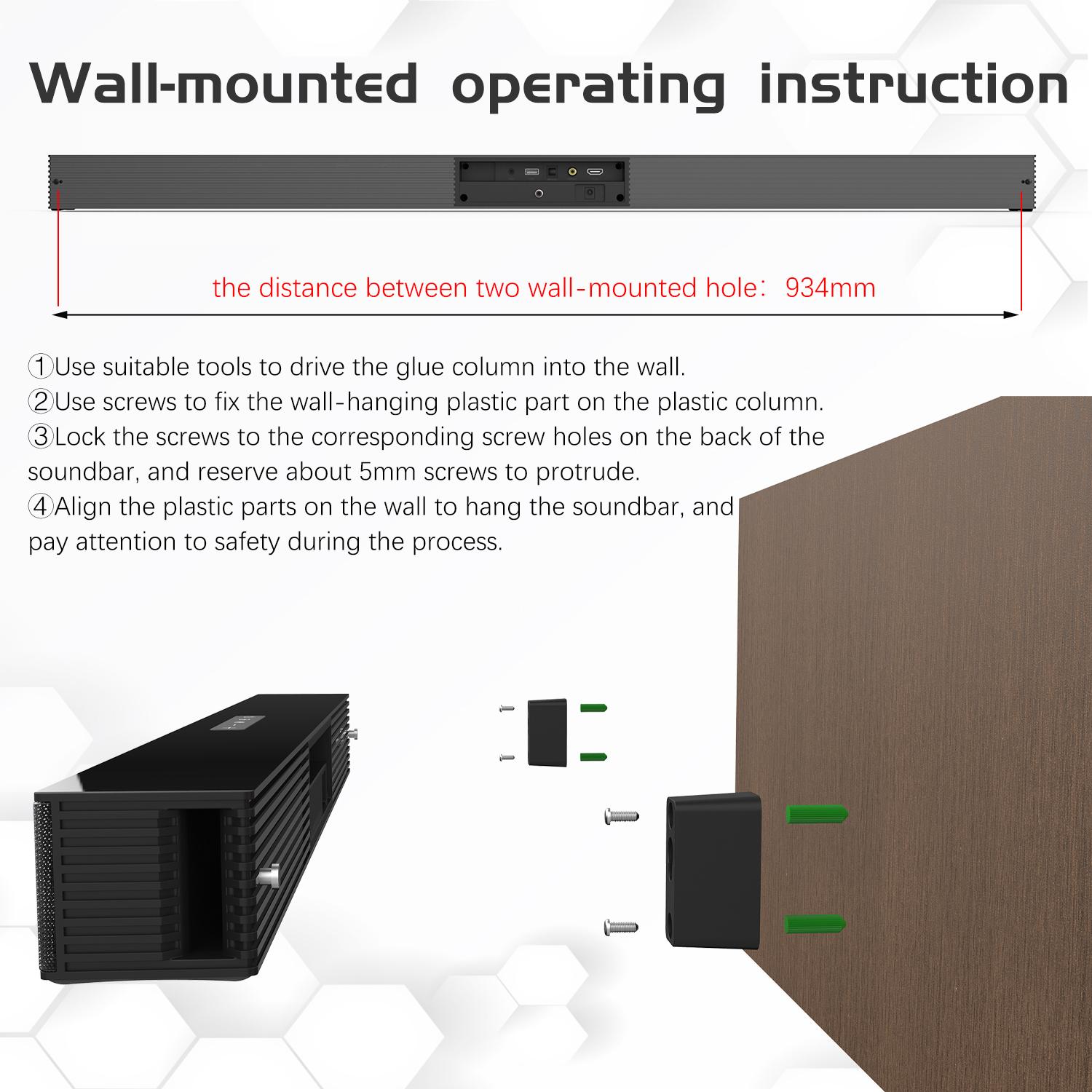 Bluetooth Soundbar With Subwoofer, 2.1 Heavy Bass Surround Sound System, TV Speaker, Home Theater Stereo, Bluetooth 5.0, AUX/USB/Optical/HD(ARC) Connection