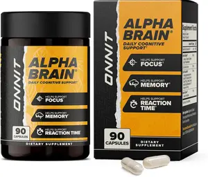 ONNIT Alpha Brain Nootropic Brain Supplement for Focus, Memory, Mental Clarity, Cognitive Support with L-Theanine and Vitamin B6, 90 Count