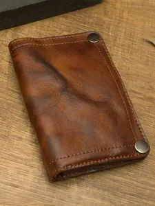1 piece, handmade full-grain leather large-capacity wallet, men's vertical-style bag, vegetable-tanned leather clutch, genuine leather card wallet for men and women