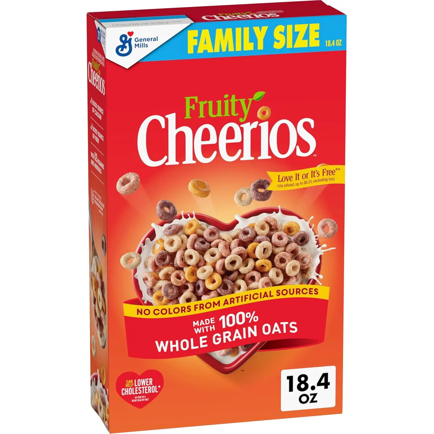 Fruity Cheerios, Heart Healthy Cereal with Whole Grain Oats, Gluten Free, Family Size, 18.4 oz