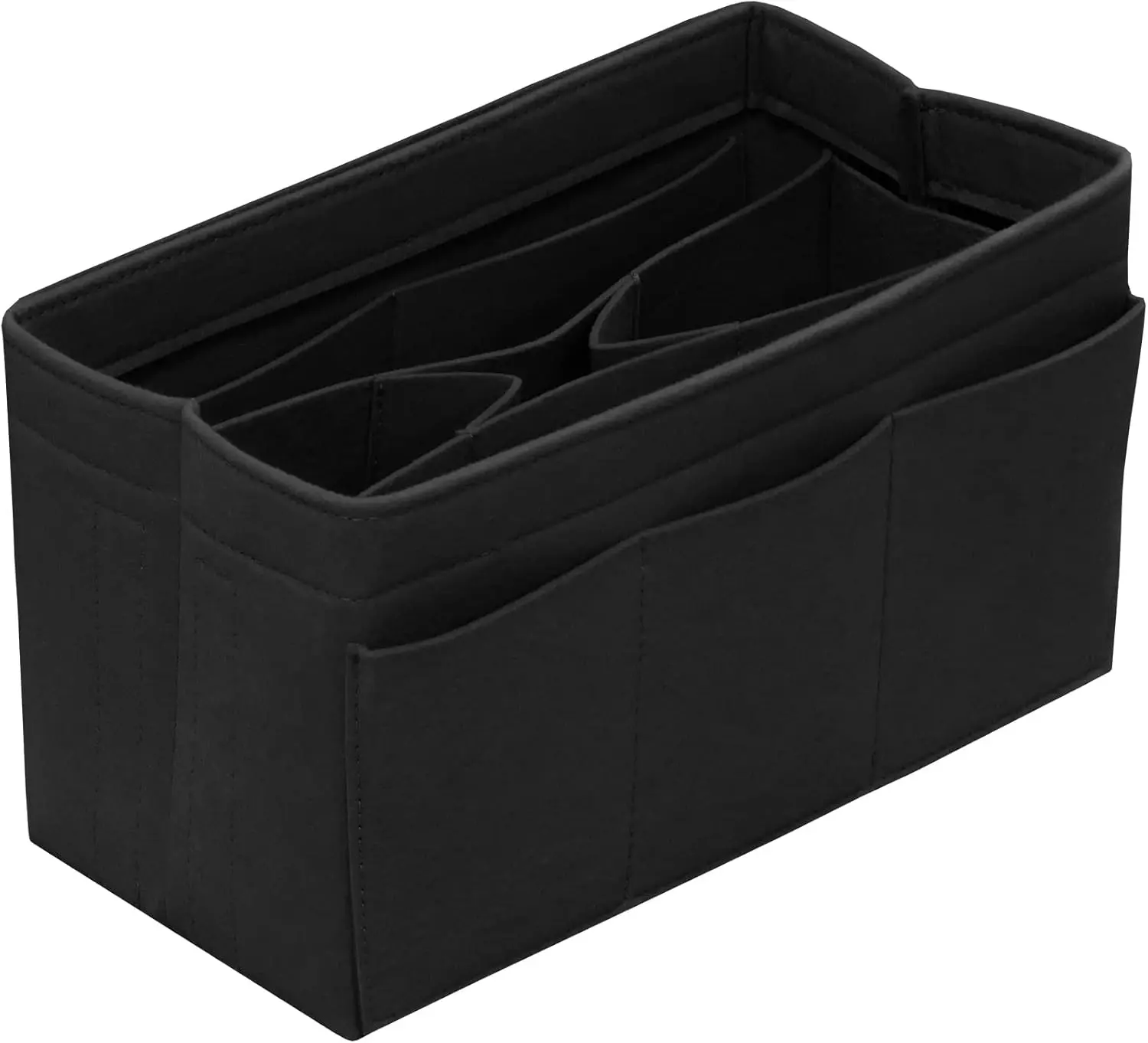 Dailyplus Purse Organizer Insert Felt Bag Organizer Handbag Organizer Insert Bag in Bag Organizer for Tote Purse Bag 14 Pockets Black Small DailyPlus
