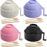 6PC Microwave Safe Bowls Set - Food-Safe BPA-Free Light Carry Sturdy Plastic Kitchen Bowls with Lids, Handles, Deep Spacious for Dorm, Noodles, Soups, Salads Home Tableware