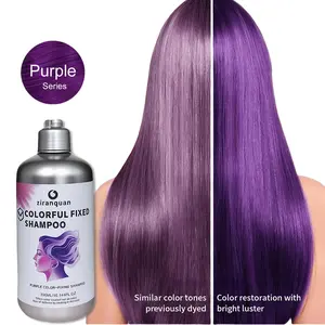 Purple Series Colorful Fixed Shampoo - Deep True Purple Hair Dye with Keratin Amino Acids & Henna Extract for Stronger Healthier Hair - Gentle Formula Without Peroxide Ammonia or Ethanol - Long Lasting Color shampoo vibrant  hair  color shampoo