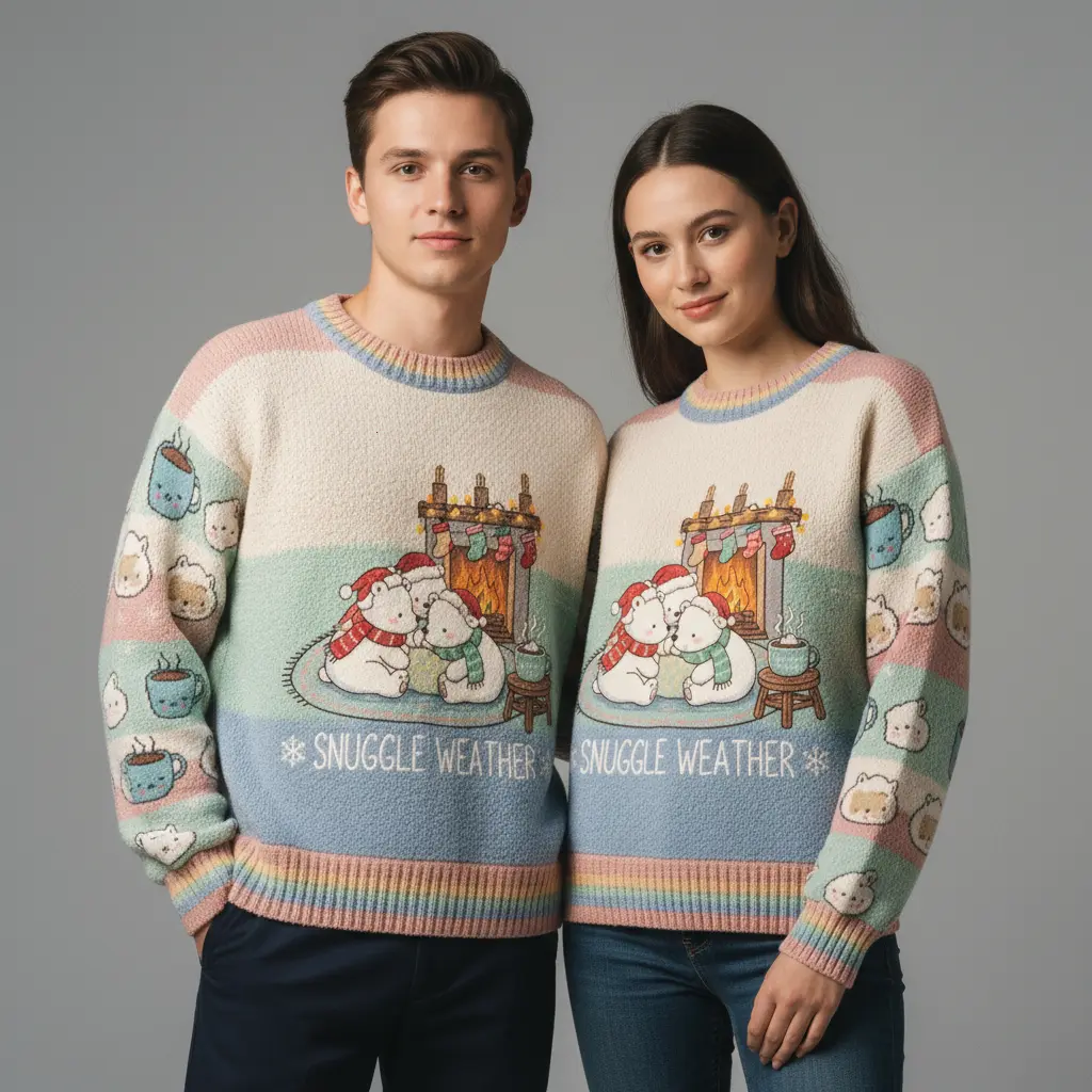 Snuggle Weather Polar Bear Sweater – Cozy Christmas Cabin Vibes Ugly Sweater