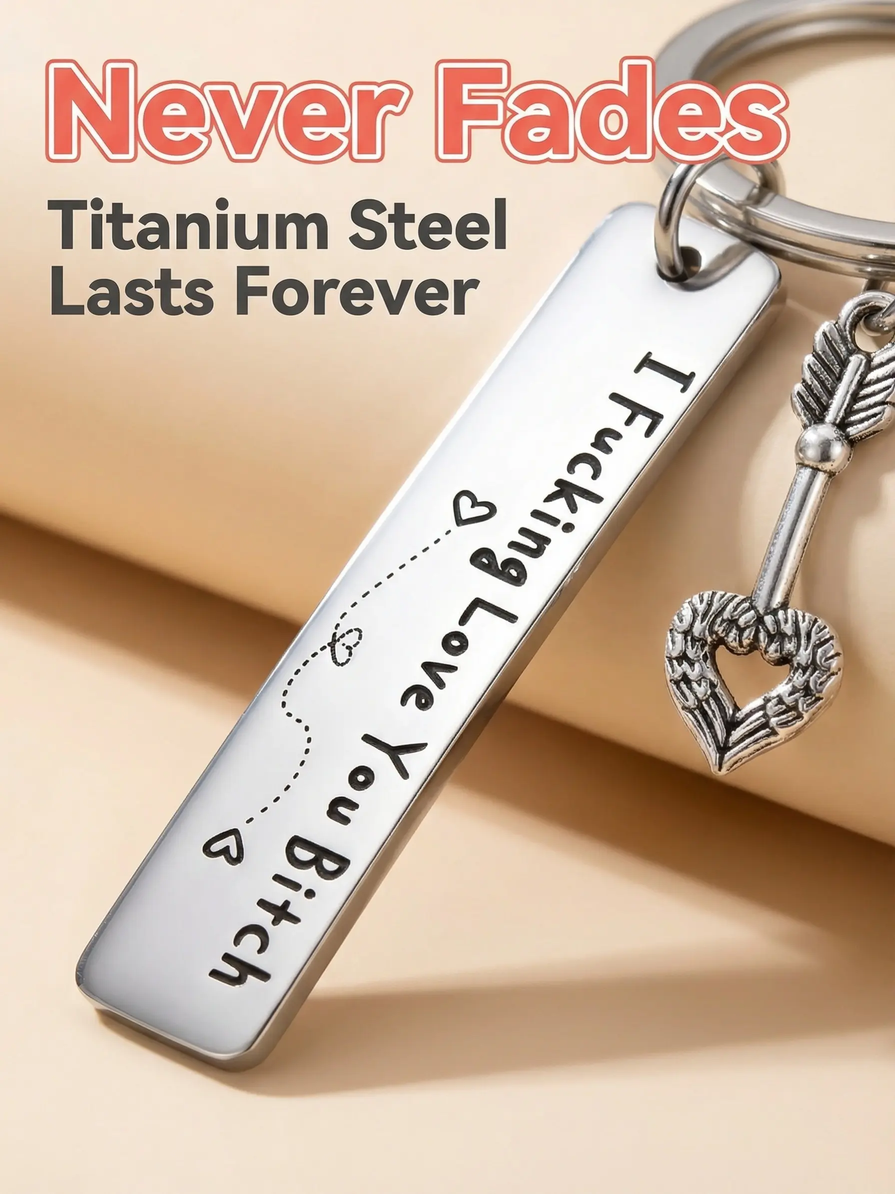 Women's Best Friend Keychain Pendant, Stainless Steel Keyring Engraved 'i Love You', Birthday Christmas Friendship Gift, Perfect for Female Friends, Friendship Keychains