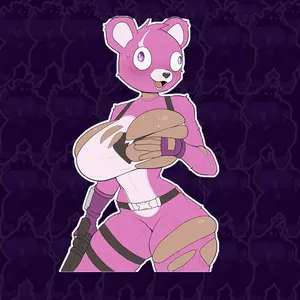 Funny Pink Bear Sticker – Cute Anime Vinyl Decal for Laptop, Water Bottle, or Journal – Perfect Gift for Fans