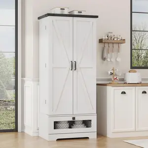 55'' Modern Storage Cabinet - Floor Cabinet with Spacious Storage, Adjustable Shelves, Drawer, Buffet Design for Kitchen, Living Room