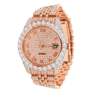 Meteorite Steel Watch with Cubic Zircon Stones - Fully Bling Metal Japan Movement