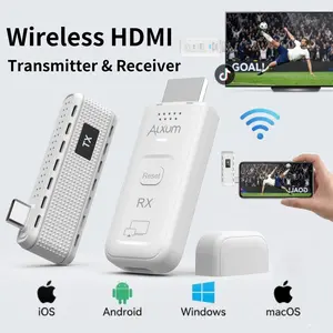 NEW Wireless HDMI Transmitter & Receiver, 2-in-1 Kit: Plug & Play & AirPlay/Miracast Casting, 165ft/50m, 4K Decode 1080P@60Hz Output, 5G+2.4G for Laptop/Phone/Tablet to Monitor/Projector/TV screen outdoorfun