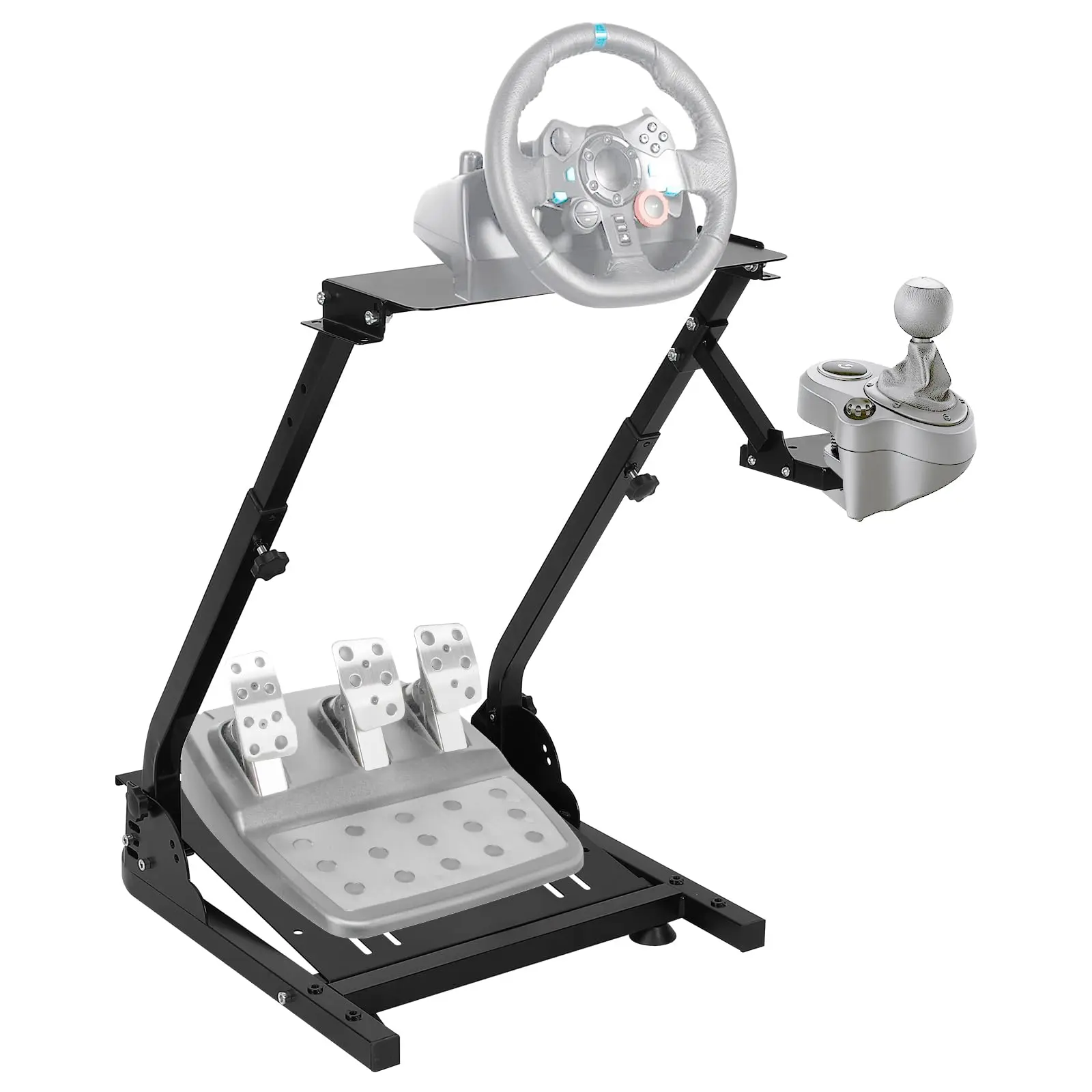 GARVEE G920 Racing Steering Wheel Stand with Shifter Mount, Adjustable Height, Foldable Design, Compatible with G25, G27, G29, G920 Gaming Wheels (Wheel Not Included)