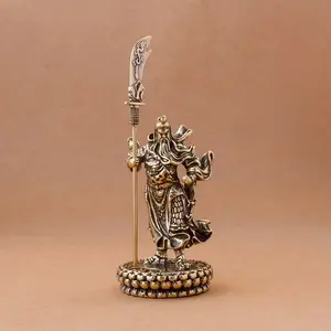 Copper Chinese Feng Shui Good Fortune Guan Gong Statue, War God Vintage Sculpture, Home Decor, Feng Shui Ornament, Desktop Craft, Home Ornaments, Table Desk Ornament