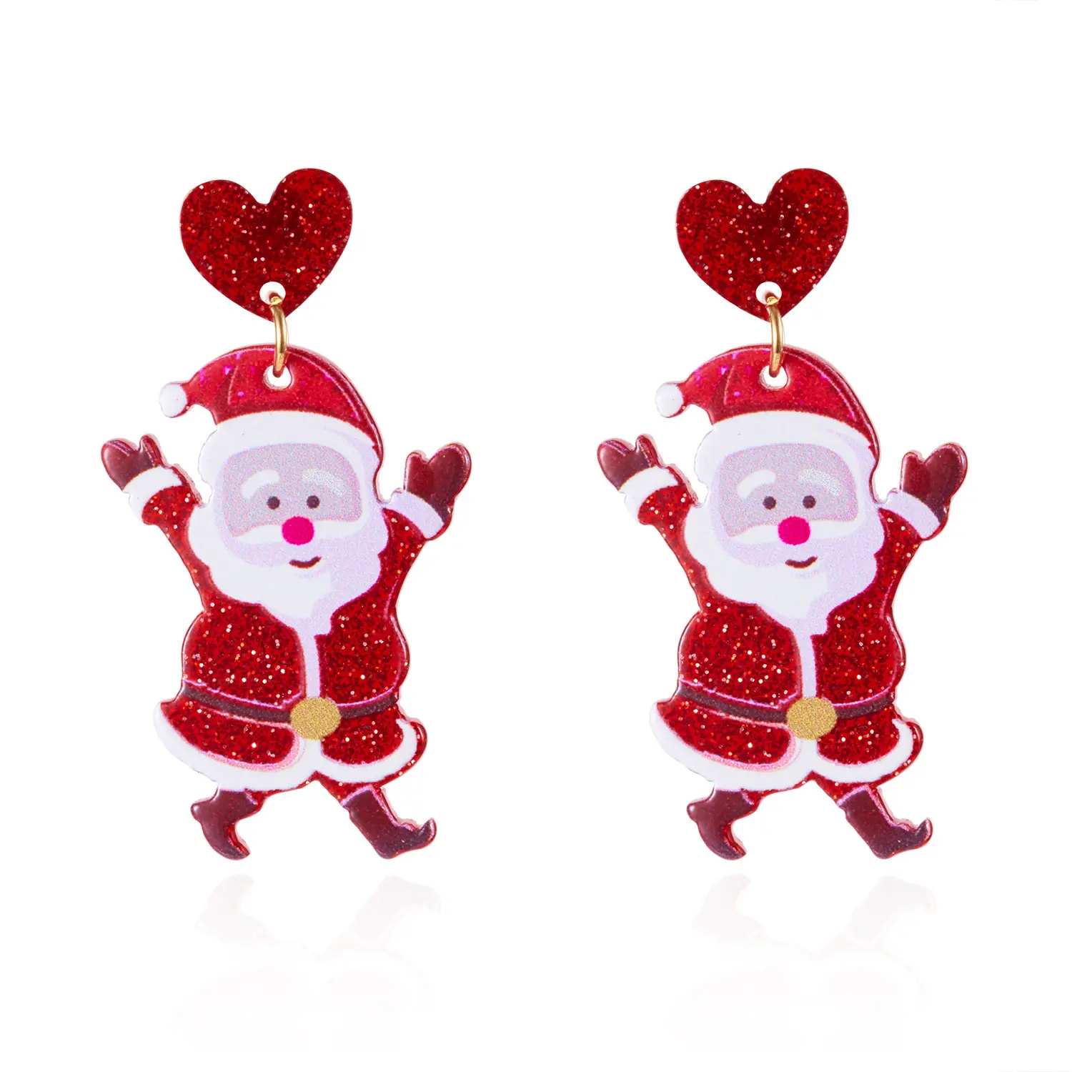 New Christmas Series Earrings Fashionable And Versatile Christmas Heart-Shaped Reindeer Acrylic Earrings