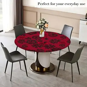 Elegant Elastic Round Tablecloth, Easy Installation & Cleaning, Reusable Multiple Sizes, Indoor Outdoor Use, Holiday Wedding Birthday Decor