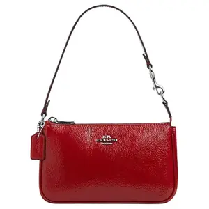 COACH Nolita 19 Leather Top-Zip Tote Bag for Women, Small Red Handbag