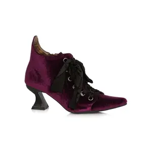 Women's Purple Velvet Witch Booties