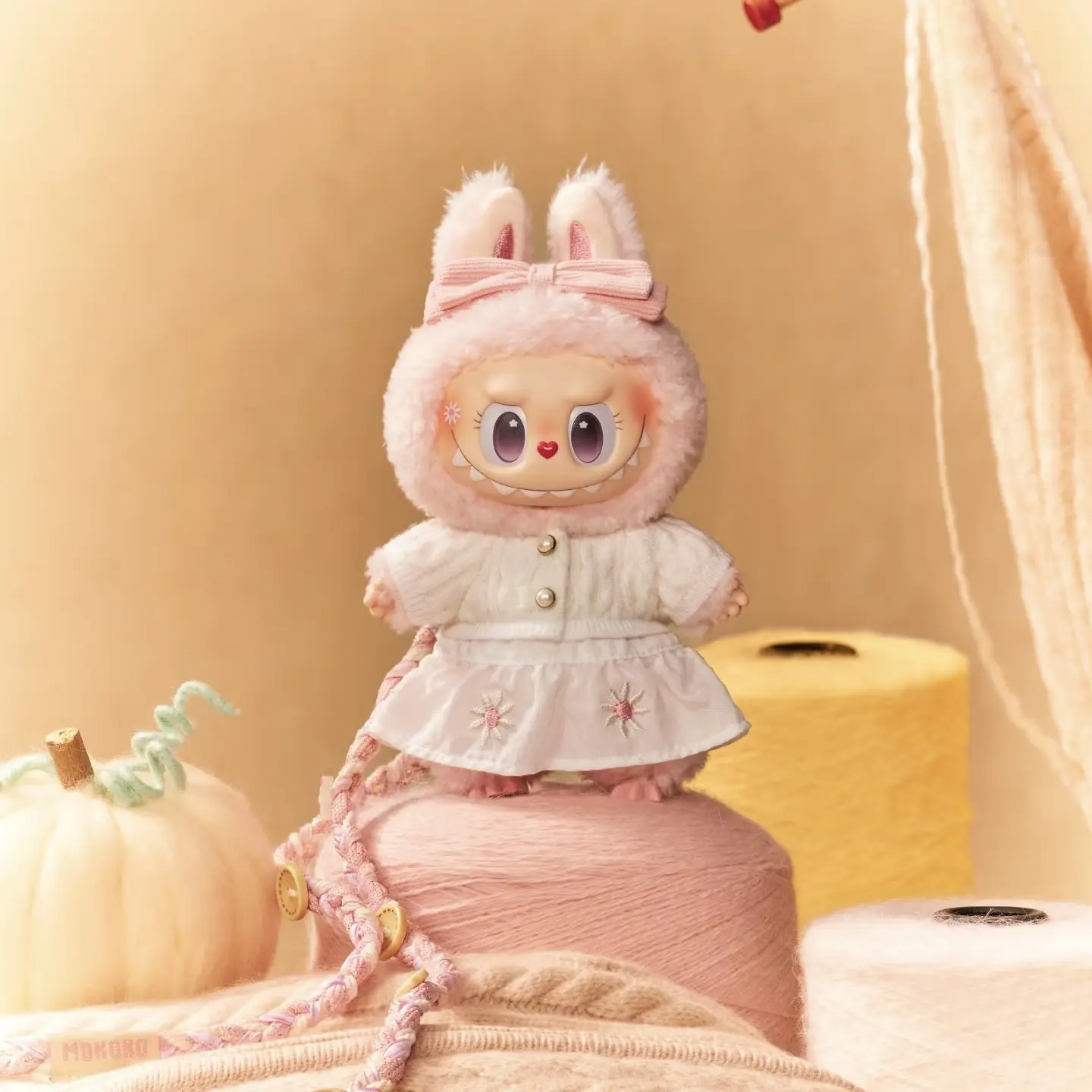 (Cat10118)Fall into Sweater Pom- Pom Party Series -Mokoko Vinyl Plush Pendant