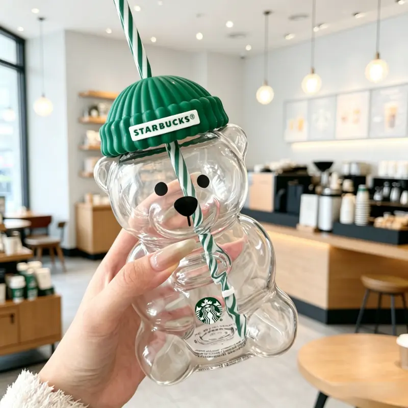 2026 Limited Edition Glass Bearista Cup Bear Design Tumbler Exclusive Collectible Gift for Partners Collectors Enthusiasts