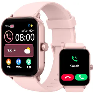 TOOBUR Smart Watch for Women Men with BT Answer/Make Calls,Smart Voice Assistant,Sleep Monitor/100 Sports Modes,Compatible iOS Android