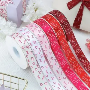 6 Roll Love Heart Ribbon for 520 & Mother's Day Gift Wrapping, Perfect for Special Occasions, Elegant and Romantic Design