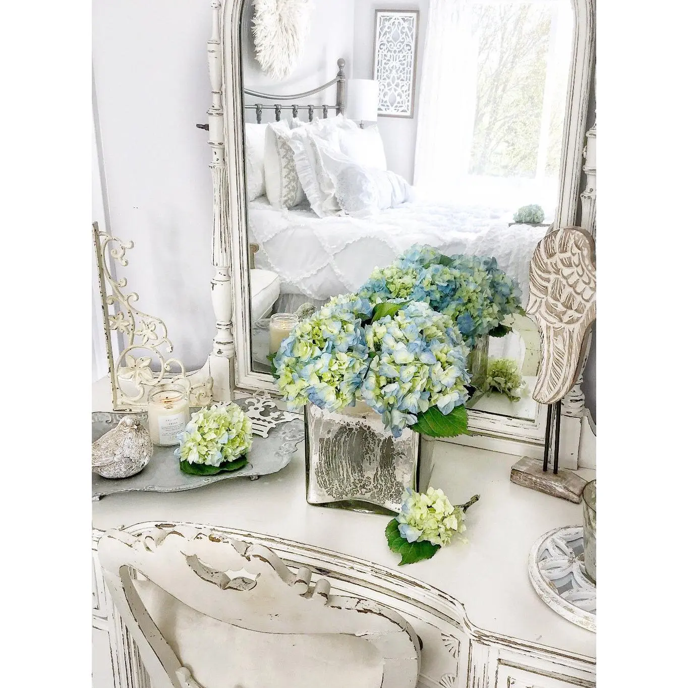 Silver Mercury Glass Cube Vase