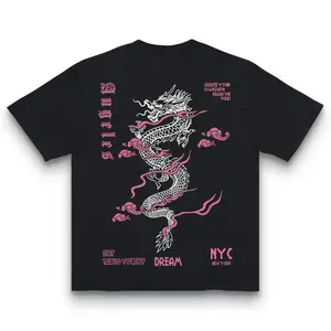 Japanese Dragon Graphic Shirt Retro Streetwear Style For Daily Wear Casual Outfit For Men And Women 100% Cotton Unisex Classic Fit Short Sleeve Crew Neck Summer Tshirt - Menswear