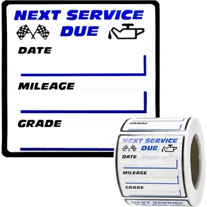 300PCS Oil Change Stickers, 2" × 2" Transparent No Residue Oil Change Reminder Stickers, Removable Auto Next Service Due Reminder Decal for Windshield, Car Accessories