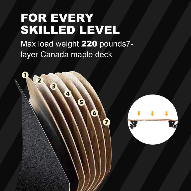 Alpha Cruiser 31*8  Maple - 7-Layer Precision Deck31 - Smooth Ride, Bold Design skateboard