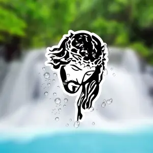 A Unique Shaped Matte Jesus Christ Christian Symbol Sticker Suitable for Glass and Metal Surfaces, Suitable for Laptops, Suitcases, Car Bumpers, Refrigerators, Windows, Toolboxes, Water Bottles, Etc, Sticker for Cars, Car Decorative Sticker