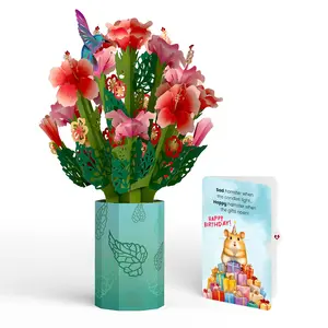 Hibiscus Birthday Bouquet and Happy Hamster Sentiment Set
