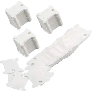128 Pcs White Embroidery Floss Bobbins Embroidery Floss Organizer Plastic Embroidery Thread Cards for Cross Stitch Thread Holder Sewing Storage