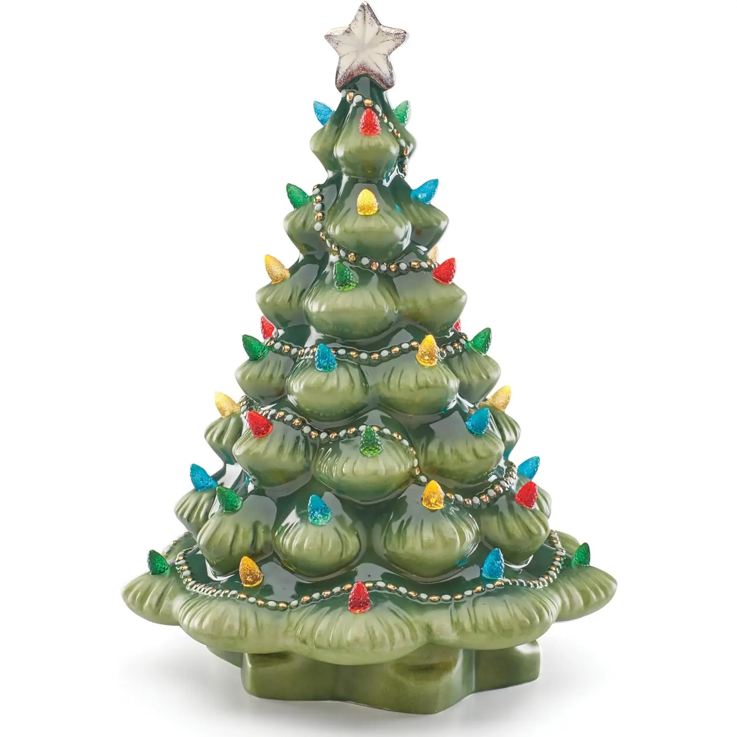 Lenox 890573 Treasured Traditions Green Light-Up Tree Figurine, Christmas & Holiday Decor LENOX
