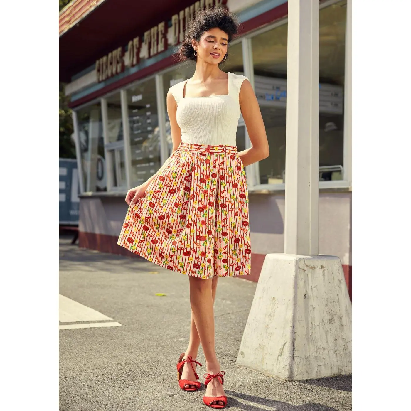 ModCloth Perfectly Pleated Button Front Skirt