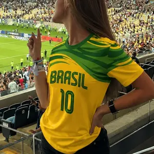 Brazil Soccer Jersey — Unisex Football Shirt, Custom Brazil Soccer Jersey for Men Women Youth Kid Uniform Shirt for Fans Player J8O
