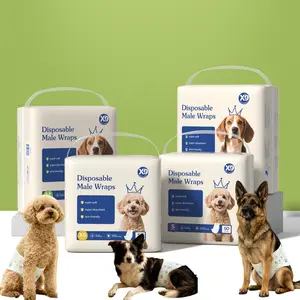 Heavy discounts Leakproof Male Dog Wrap Disposable Diapers with Wetness Indicator, Breathable, XS--L Size, White, 50-pcs