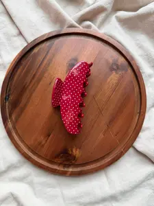 Red Poka-Dot Claw Clip