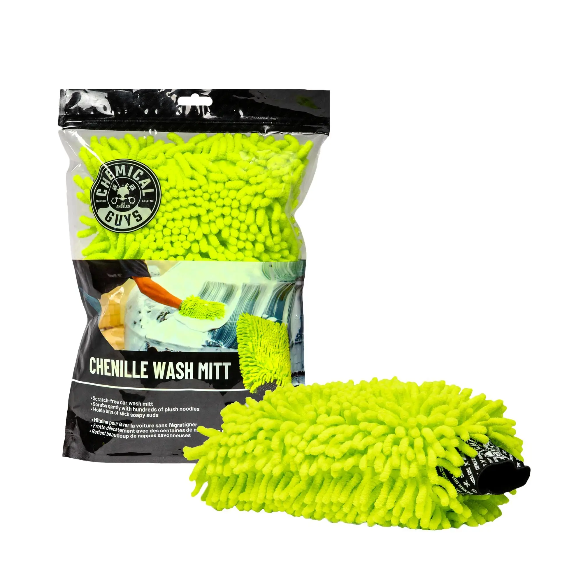 CHEMICAL GUYS Chenille Wash Mitt – Extra Plush Microfiber Mitt for Scratch-Free Car Washing, Gently Lifts Dirt & Grime, Ultra-Soft & Highly Absorbent